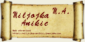 Miljojka Anikić vizit kartica